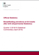 Official Statistics: Breastfeeding prevalence at 6-8 weeks after birth (Experimental Statistics) Quarter 3 2018/19: Statistical Commentary (April 2019 release)